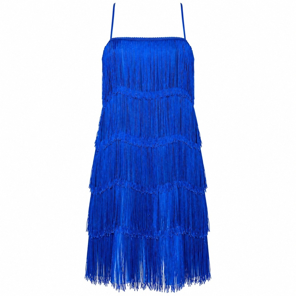 Zara Gatsby Glam Flapper Fringe Dress Women Size Small Disco Party Mermaidcore